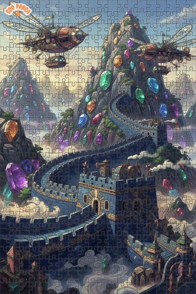 Teona Ahşap لغز خشبي بإطار مزدوج الطبقات من ستيامبانك كريستال شاتو ديفريسيون ...