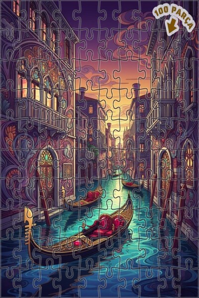 Teona Ahşap لغز خشبي مؤطر بطبقتين لفن الخطوط الخطية لقنوات البندقية 100 قطعة ...