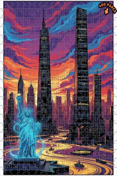 Teona Ahşap لغز خشبي مؤطر بطبقتين من نيو-نوار فن التماثيل التذكارية للحرية 40...