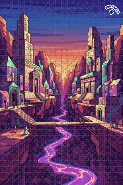 Teona Ahşap لغز خشبي بإطار مزدوج الطبقات من فانتاستيك فالي سيتي 600 قطعة 50x35