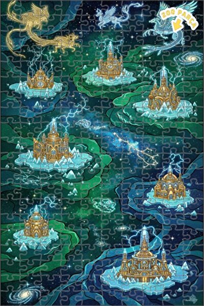 Teona Ahşap إبداعات أسطورية رائعة وقلاع مجرية، لغز خشبي مؤطر بطبقتين 200 قطعة...