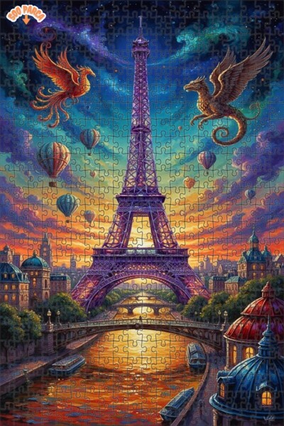 Teona Ahşap لغز خشبي بإطار ذو طابقين بمظهر لوحة زيتية من سلسلة حكايات باريس 5...