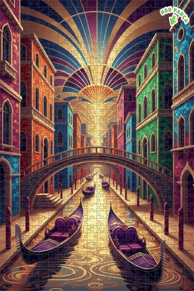 Teona Ahşap لغز خشبي مؤطر بطبقتين لفن قنوات البندقية 800 قطعة 70×50