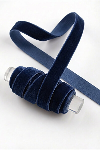 ZEYMERADE Dark Navy Velvet Ribbon 1cm 5m, Bride, Bohça, Engagement, Dowry, We...
