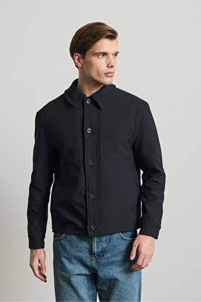 Danger Men's Soft Textured Jacket Navy Blue