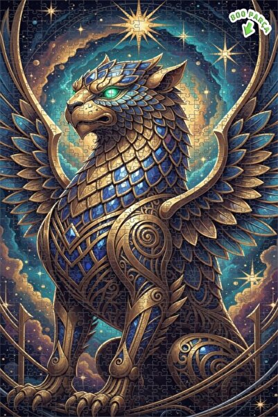 Teona Ahşap لغز خشبي مؤطر ذو طابقين من سيمول ديفيندز جريفون ميثولوجيال آرت، 8...