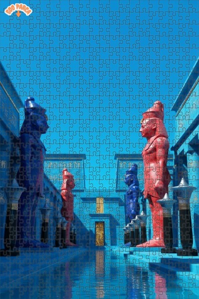 Teona Ahşap لغز خشبي بمظهر لوحة زيتية لإلهي مصر الغامضين 500 قطعة 50×30