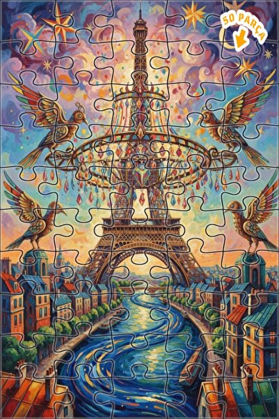 Teona Ahşap لوحة فنية تصور طيور باريس بمظهر اللوحات الزيتية، بازل خشبي بإطار ...