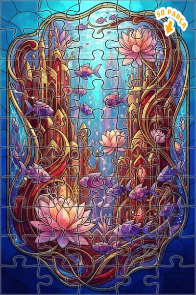 Teona Ahşap لغز خشبي بإطار مزدوج الطبقات بمظهر لوحة زيتية لمدينة سحرية تحت ال...