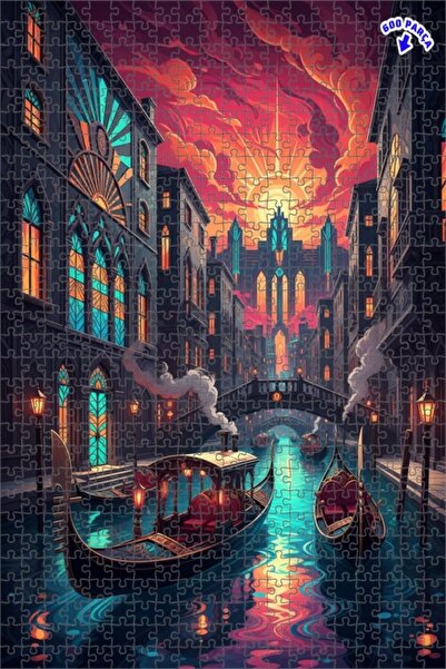 Teona Ahşap لوحة فنية رائعة لجندول البندقية، لوحة زيتية ذات طابقين، لغز خشبي ...