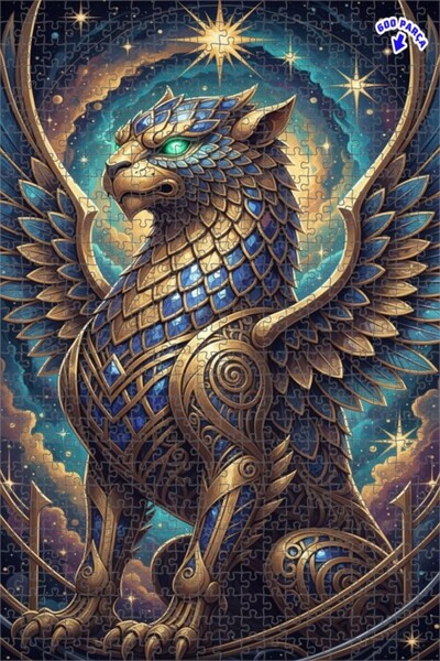 Teona Ahşap لغز خشبي مؤطر ذو طابقين من سيمول ديفيندز جريفون ميثولوجيال آرت، 6...