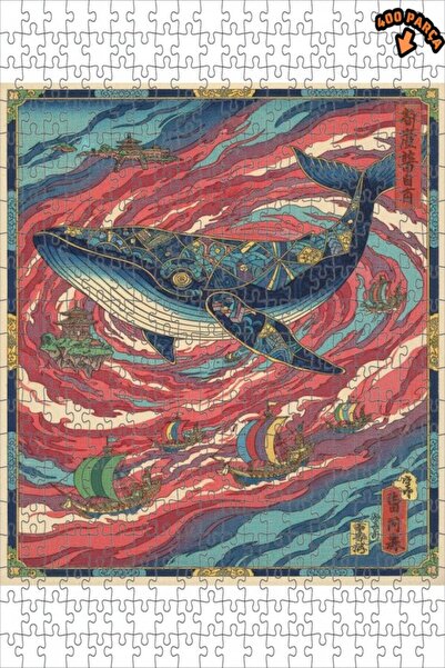 Teona Ahşap لغز خشبي بإطار مزدوج الطبقات بمظهر لوحة زيتية لرحلة الحوت العملاق...