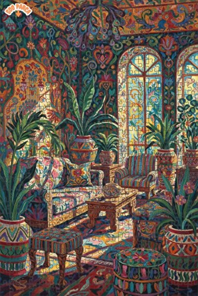 Teona Ahşap لغز خشبي بإطار مزدوج الطبقات بمظهر لوحة زيتية فنية بوهيمية 500 قط...