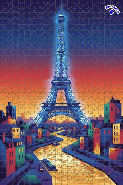 Teona Ahşap برج إيفل في باريس، منظر مائي، فن حديث، لغز خشبي بإطار مزدوج الطبق...