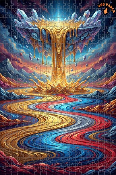 Teona Ahşap لغز خشبي بإطار مزدوج الطبقات على شكل شلال كريستالي 400 قطعة 35x35