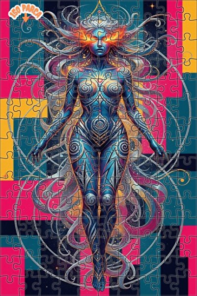 Teona Ahşap لغز خشبي مؤطر ذو طبقتين بطباعة فنية للنساء من ماجيكال كوزميك، 150...