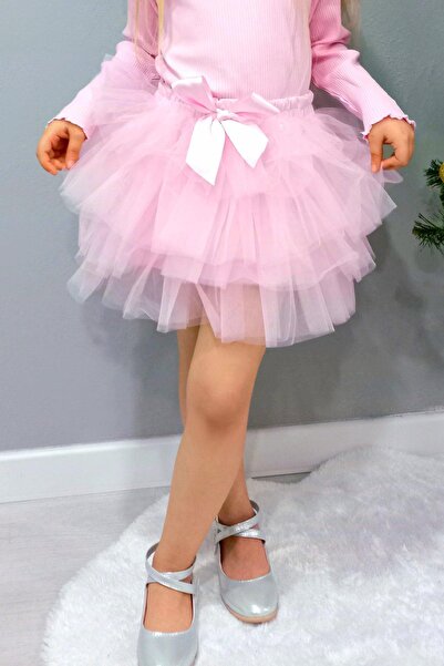 Breeze Κοριτσίστικη φούστα τούτου με λεπτομέρεια από τούλι και αξεσουάρ φιόγκ...