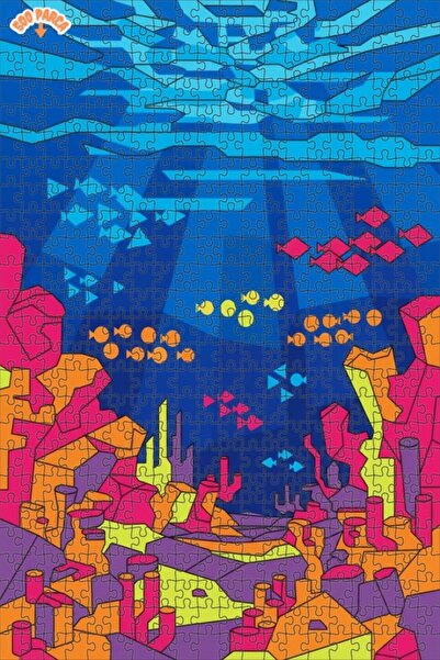 Teona Ahşap لغز خشبي ملون بإطار على شكل عالم تحت الماء مكون من طابقين 500 قطع...