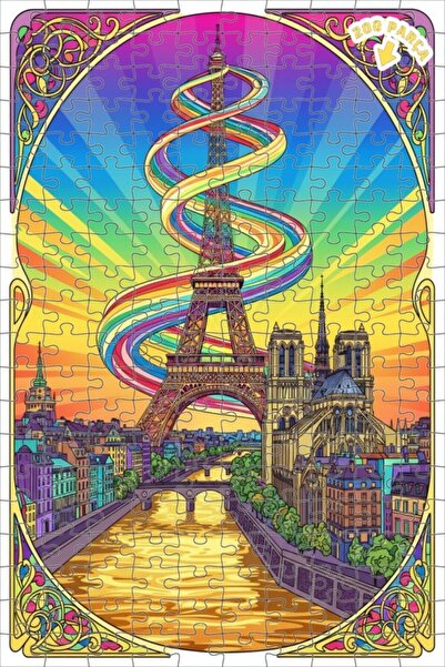 Teona Ahşap لوحة زيتية لمنظر باريس مع قوس قزح، لوحة خشبية مؤطرة بطبقتين، 200 ...