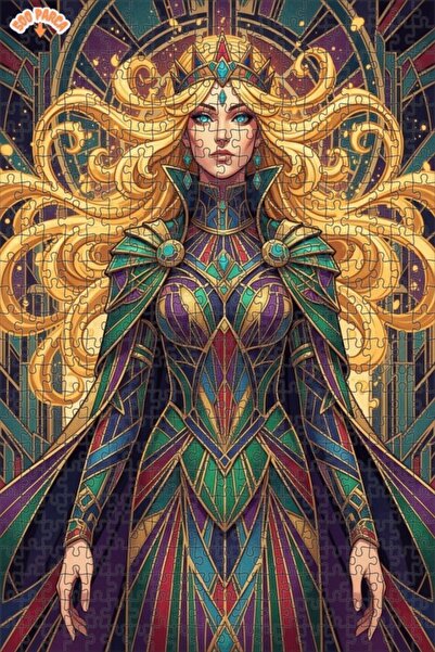 Teona Ahşap لغز خشبي بتصميم آرت ديكو على شكل الملكة مرسومة بالزيت 500 قطعة 50x30