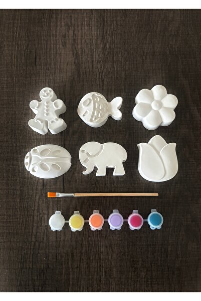 YADA 6 Adet Hayvanlar&Çiçekler Büyük Boy Figür Boyama Seti - Çocuk Gelişimi -...