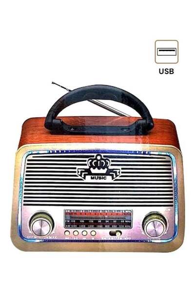 LC Vintage Wooden USB Radio – Multi-Band FM/AM Receiver with Classic Design