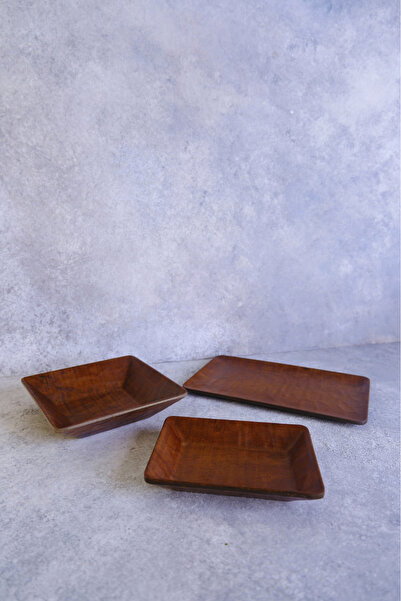 justwood 3-Piece Ligna Wood Relief Rectangular Presentation Set (16X26, 18X18...