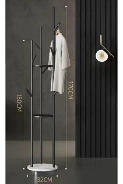 RAWAID علاقة ملابس وحامل مع رفوف معاطف عصرية، علاقة ملابس قائمة بذاتها، حامل ...