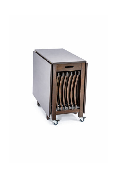 wline FOLDING TABLE WITH 6 WENGE CHAIRS