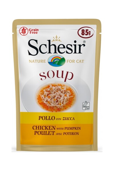 Schesir Cat Pouch Soup Chicken With Pumpkin 85gm