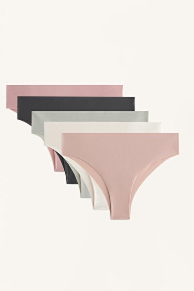 Oysho 5'li Cheeky Brezilya modeli hafif poliamid karışımlı laser cut külot