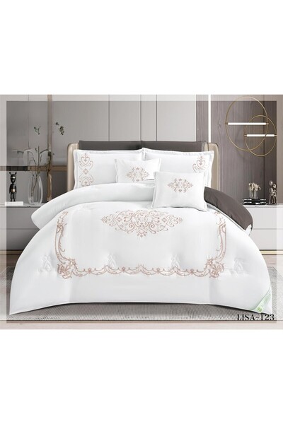 ROSHAN Lisa double bedsheet, embroidered, made of soft microfiber, 230x250