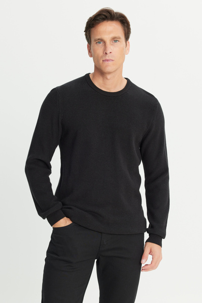 ALTINYILDIZ CLASSICS Men's Black Cotton Standard Fit Regular Cut Thessaloniki...