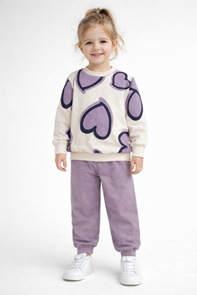 mb kids Kalp Printed Girl's Tracksuit Set
