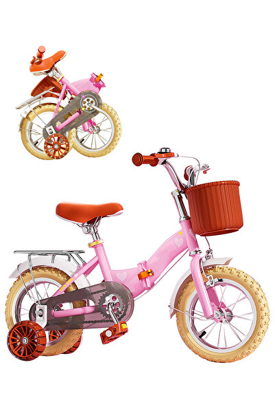 KidLe دراجة أطفال قابلة للطي مقاس 14 بوصة بمقود قابل للتعديل وسلة ومقعد قابلي...