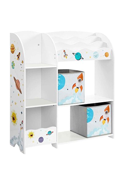 SONGMICS Toy and Book Organizer for Kids, Multifunctional with 2 Storage Boxe...
