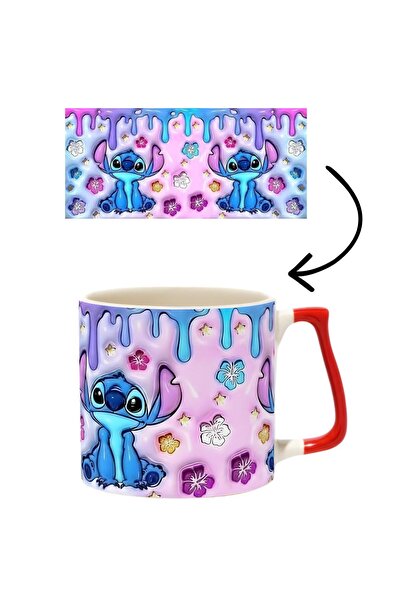 baskigo.com Embossed Pattern Stitch Luxury Mug - Gift Ceramic Mug