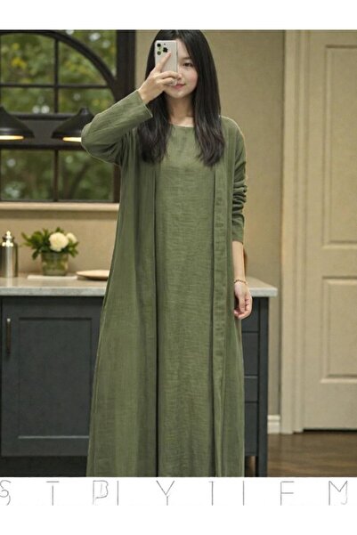 StepIntex Linen Versatile Two-Piece Casual Jacket and Vest Dress Set