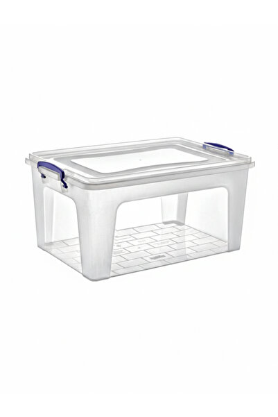 Dünya 27.7L Plastic Storage Box, Transparent, With Lockable Lid, 485 x 320 x ...