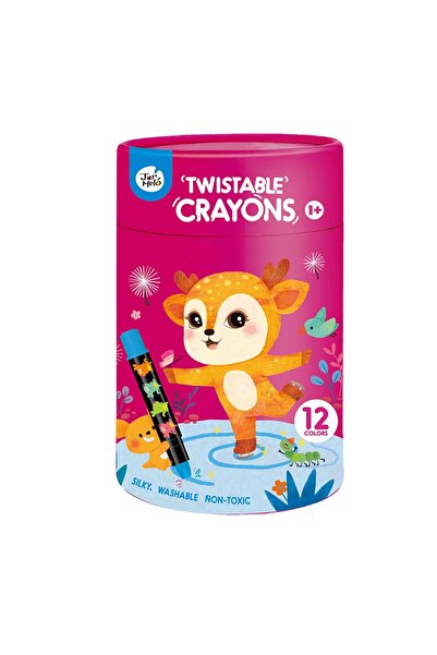 DOMİ Jar Melo - Twistable Silky Washable Crayons For Toddlers - 12pcs