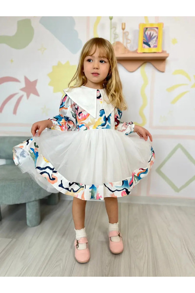 Little Ya Ya Love Clour Bloom Girls' Colorful Tulle Dress