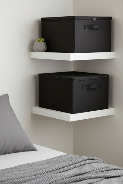 LUXWAY HOME Crni set od 2 višenamenske baze i organizatorske kutije za ormari...