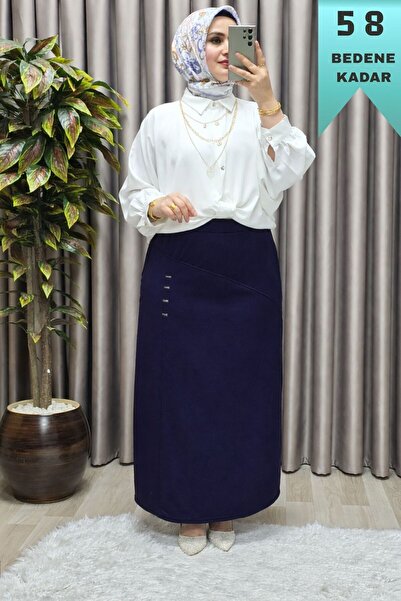 Elmas Tesettür Women's Hijab Plus Size Metal Stone Skirt