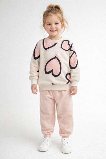 mb kids Kalp Printed Girl's Tracksuit Set