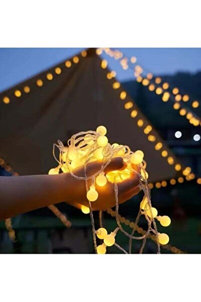 LC 18 Meter Outdoor Solar Round LED String Lights Remote Control Waterproof G...