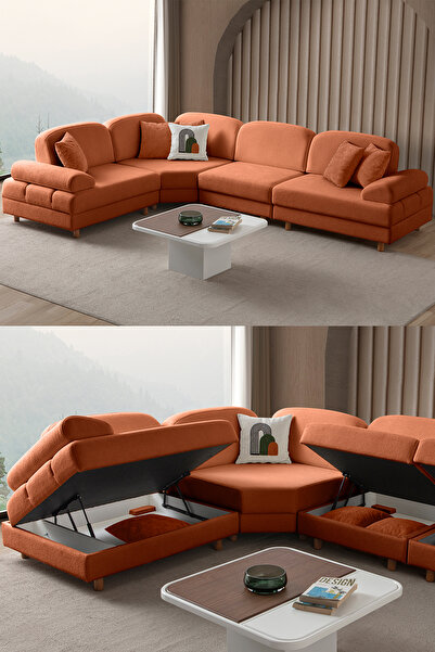 Eymense Aries Modüler Köşe Koltuk Takımı M Turuncu