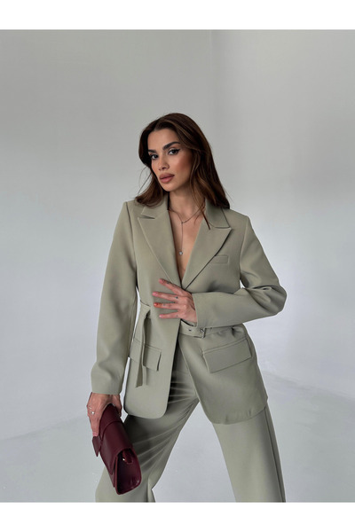 My Blog Khaki Belted Jacket - 9367
