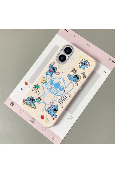 quırkshıeld iPhone 16 Compatible White Leather Textured Silicone Protects Camera Shock-Absorbing Case Stitch
