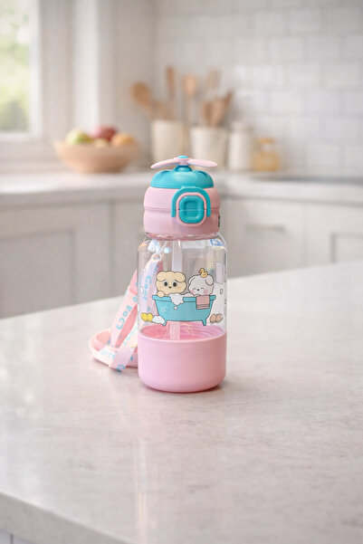 Kitchen Way Figured Polycarbonate Water Bottle 650 ml Bpa Free Lightweight Du...