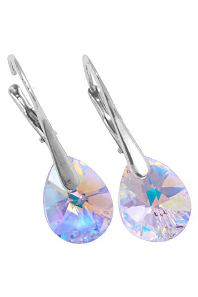 Crystal-Fashion® Silver Earrings with Pear Crystals